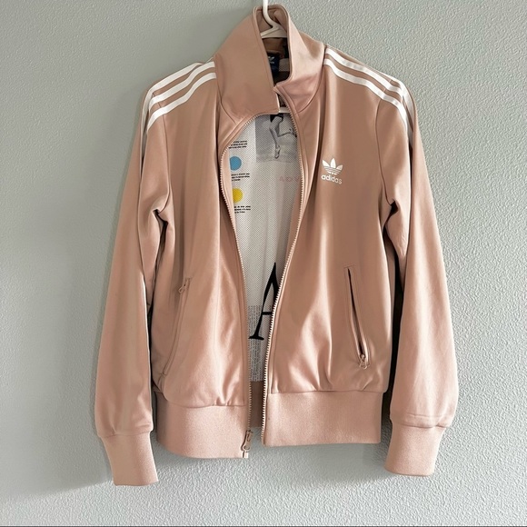 ADIDAS Originals Womens Firebird Info Poster Track Top Retro Small Dusty Rose S - Picture 2 of 14